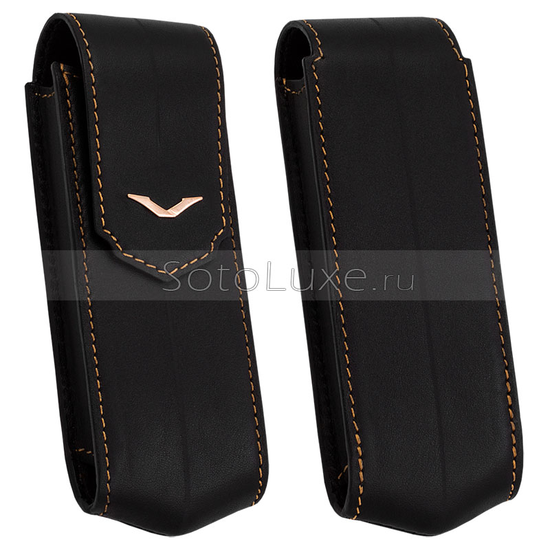 Чехол для Vertu Signature S Design Gold с прострочкой Итальянская кожа Чехол для Vertu Signature S Design Gold с прострочкой Итальянская кожа фото