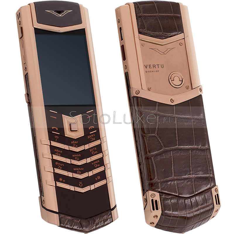Vertu Signature S Design Gold Brown Crocodile фото Телефон Vertu Signature S Design Gold Brown Crocodile фото