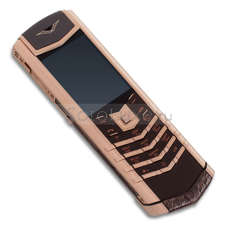 Vertu Signature S Design Gold Brown Crocodile фото 1 Телефон Vertu Signature S Design Gold Brown Crocodile фото 1