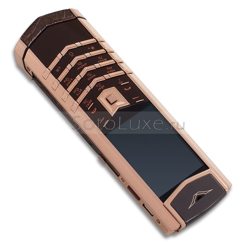 Vertu Signature S Design Gold Brown Crocodile фото 2 Телефон Vertu Signature S Design Gold Brown Crocodile фото 2
