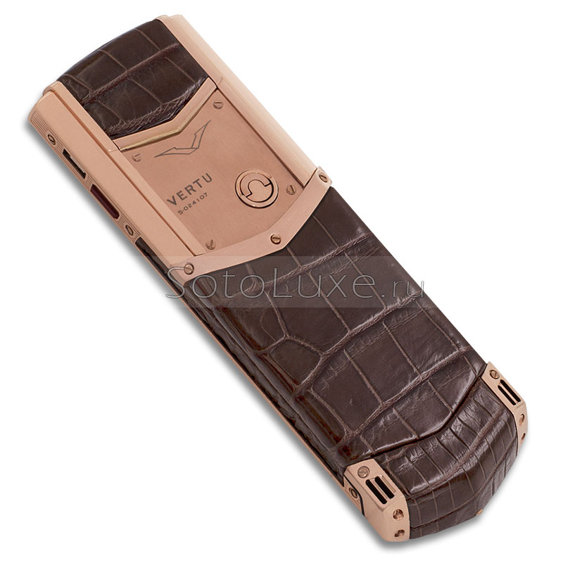 Vertu Signature S Design Gold Brown Crocodile фото 3 Телефон Vertu Signature S Design Gold Brown Crocodile фото 3