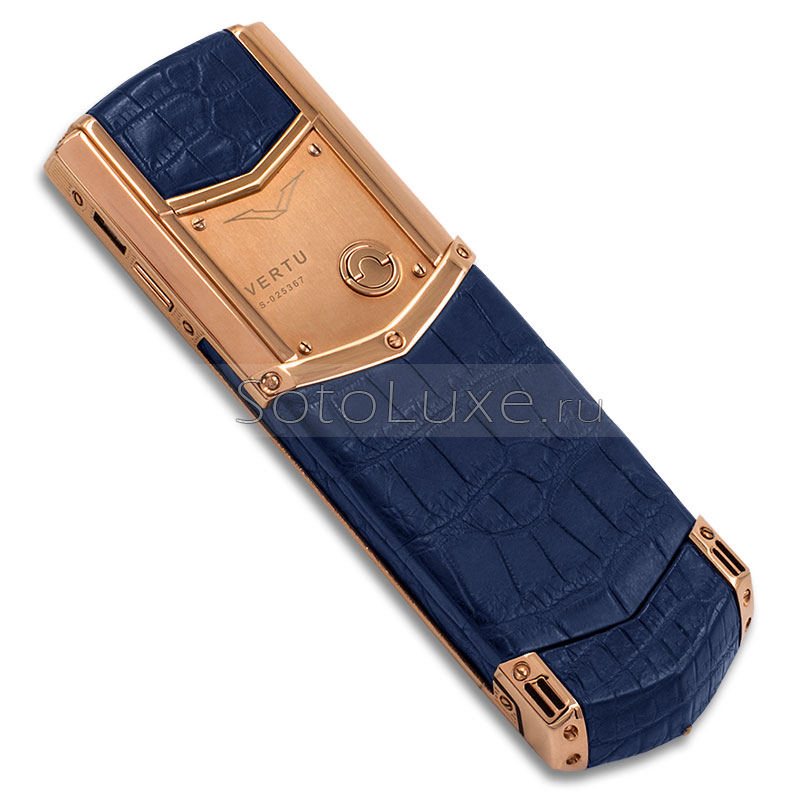 Vertu Signature S Design Gold Blue Crocodile фото Vertu Signature S Design Gold Blue Crocodile фото
