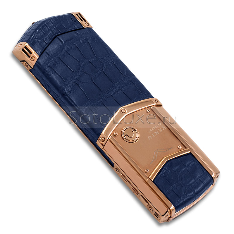 Vertu Signature S Design Gold Blue Crocodile фото Vertu Signature S Design Gold Blue Crocodile фото