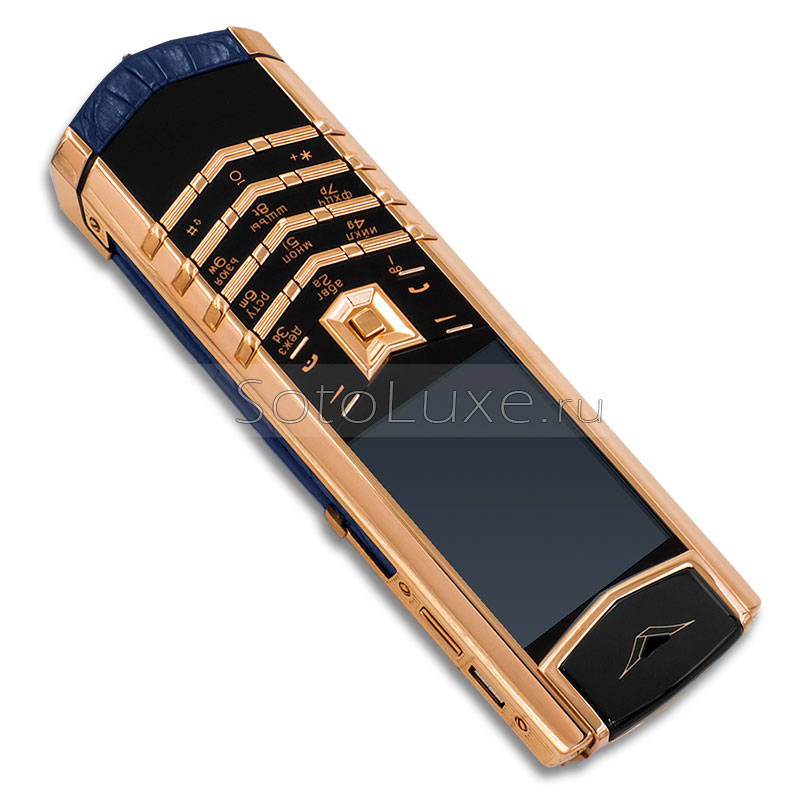 Vertu Signature S Design Gold Blue Crocodile фото Vertu Signature S Design Gold Blue Crocodile фото