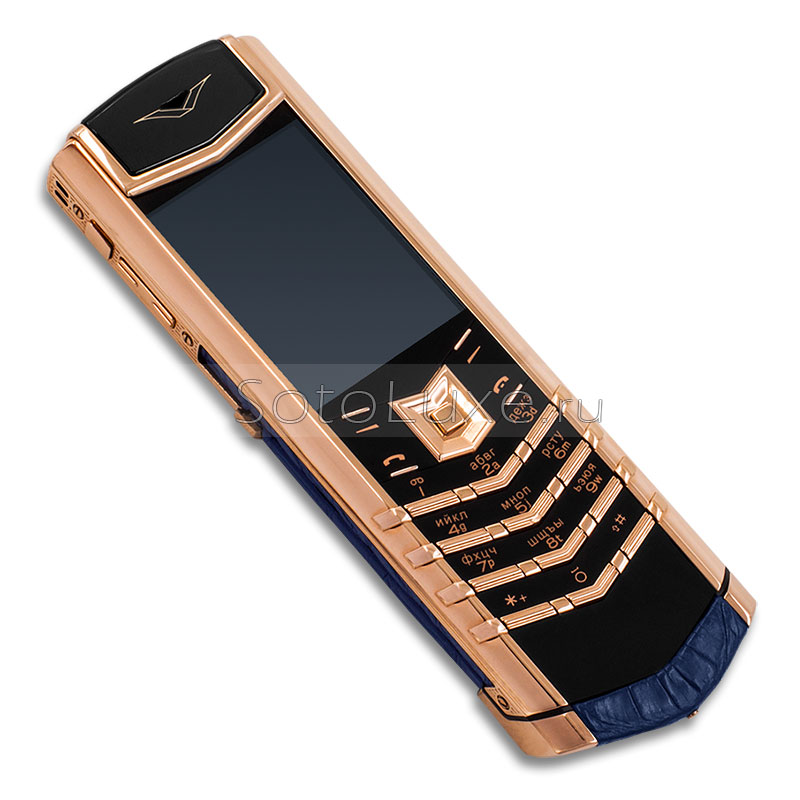 Vertu Signature S Design Gold Blue Crocodile фото Vertu Signature S Design Gold Blue Crocodile фото