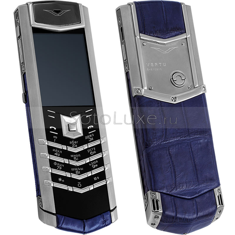 Vertu Signature S Design Steel Blue Crocodile фото Телефон Vertu Signature S Design Steel Blue Crocodile фото