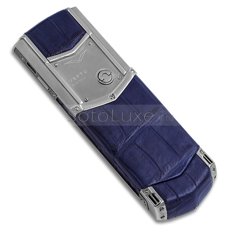 Vertu Signature S Design Steel Blue Crocodile фото 1 Телефон Vertu Signature S Design Steel Blue Crocodile фото 1