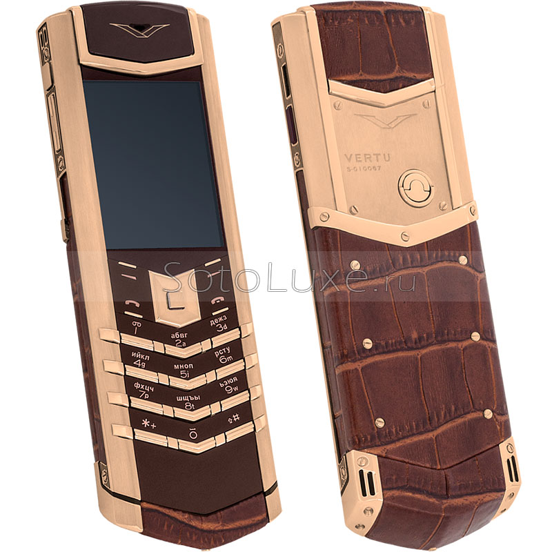 Vertu Signature S Design Red Gold Brown Alligator Vertu Signature S Design Red Gold Brown Alligator фото