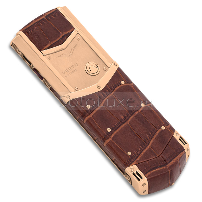 Vertu Signature S Design Red Gold Brown Alligator Vertu Signature S Design Red Gold Brown Alligator фото