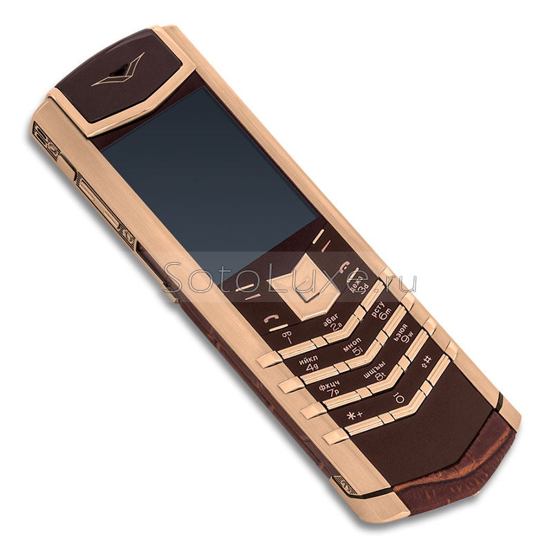 Vertu Signature S Design Red Gold Brown Alligator Vertu Signature S Design Red Gold Brown Alligator фото