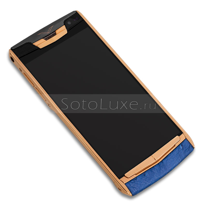 Vertu Signature Touch New Gold Blue Ostrich Vertu Signature Touch New Gold Blue Ostrich