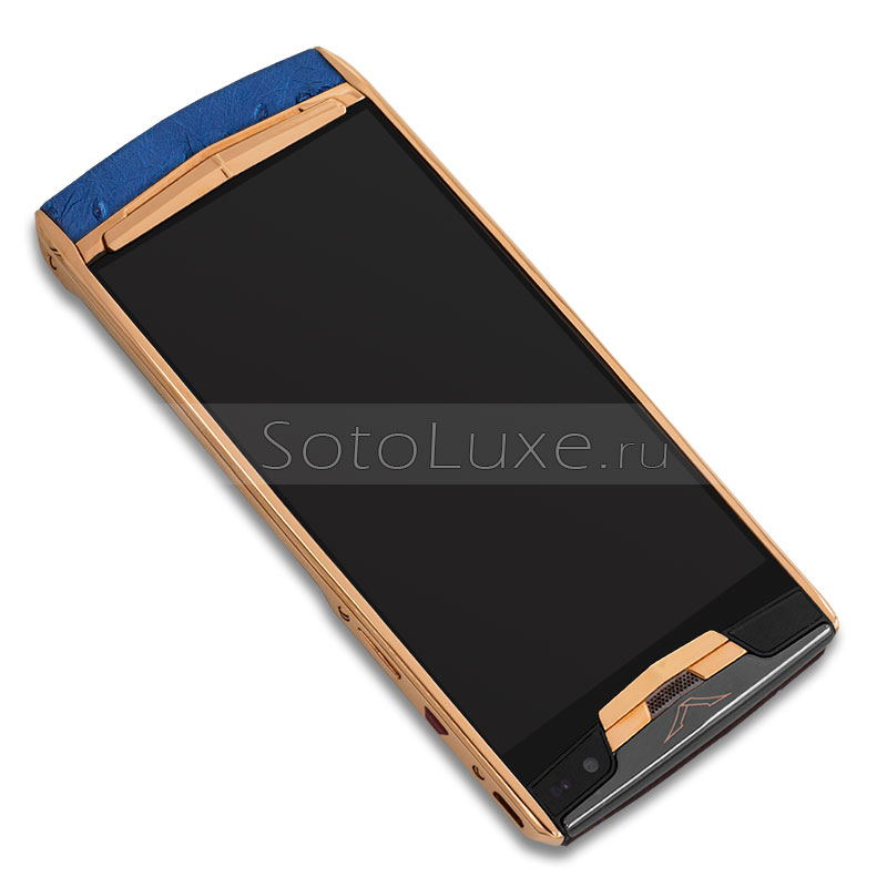 Vertu Signature Touch New Gold Blue Ostrich Vertu Signature Touch New Gold Blue Ostrich