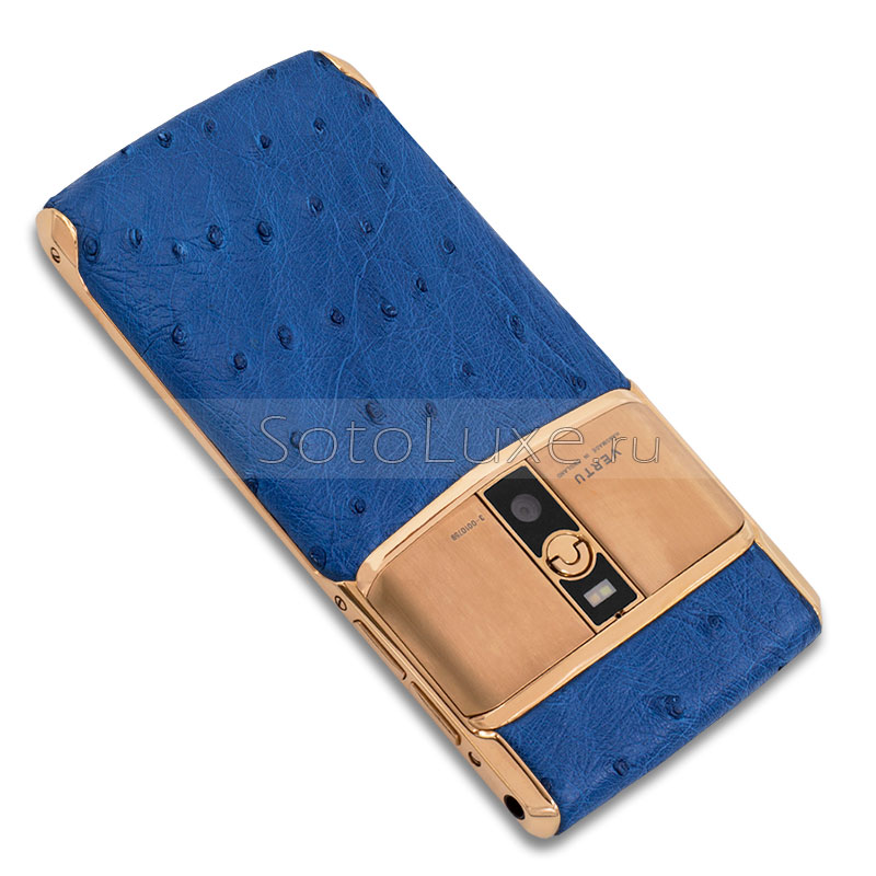 Vertu Signature Touch New Gold Blue Ostrich Vertu Signature Touch New Gold Blue Ostrich