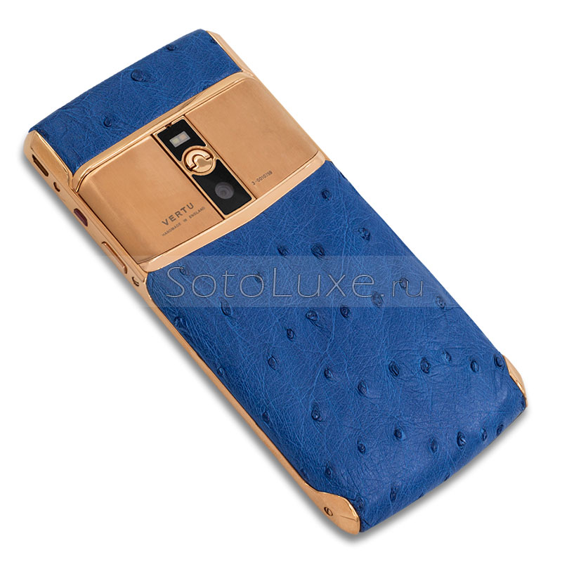 Vertu Signature Touch New Gold Blue Ostrich Vertu Signature Touch New Gold Blue Ostrich